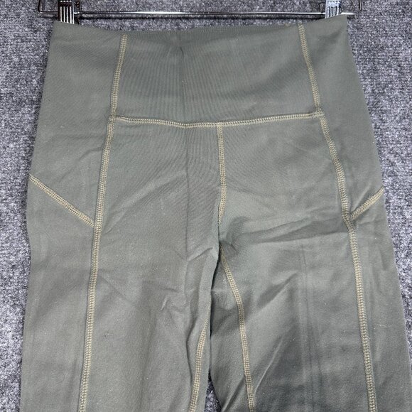 Athleta Compression Pants Womens XS Chaturanga Green Stretch Mesh Side Leg - Picture 4 of 8